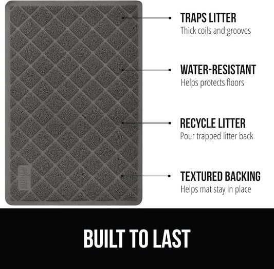 GORILLA GRIP Cat Litter Box Mat, Water Resistant, US Designed Kitty Litter - Image 2