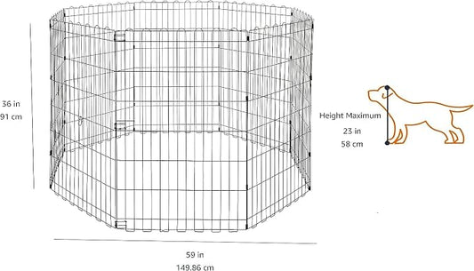 Amazon Basics Portable Foldable Octagonal Metal Exercise Dog Playpen, - Image 2