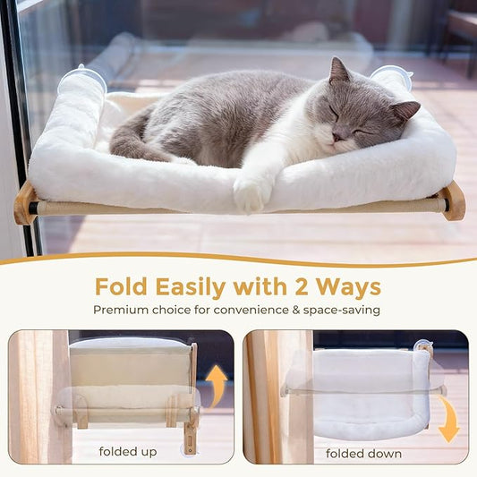 Pecute Foldable Cat Window Perch, Cloud-Soft Cat Bed - Image 2