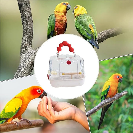 Bird Travel Cage – 12.32x9.06x9.17 inch Transparent Parrot Carry Bag | Bird - Image 2