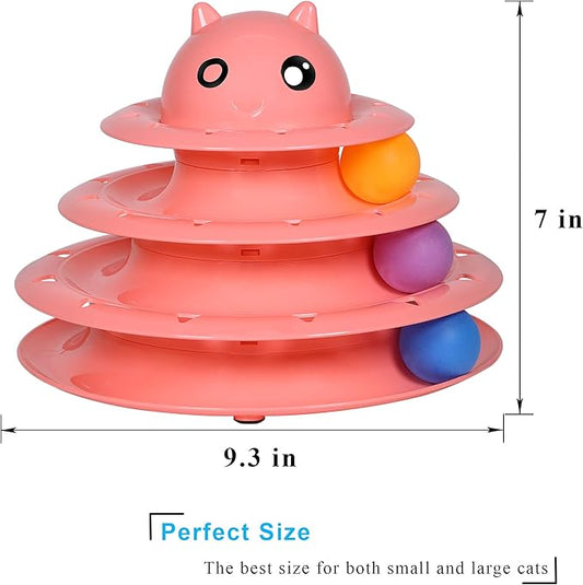UPSKY Cat Toy Roller 3-Level Turntable Cat Toy Balls - Image 2