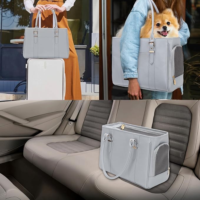 Fashion Pet Carrier Dog Purse Cat Bag Soft-Sided Carriers Travel Airline - Image 6