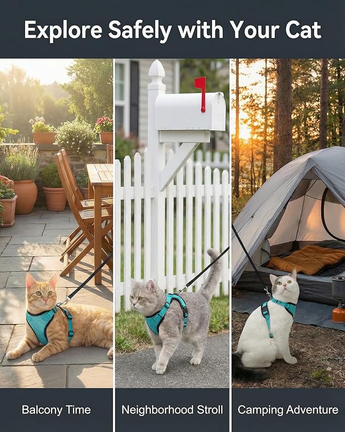 Luxelle 2 Pack Escape-Proof Cat Harness and Leash Set - Image 7
