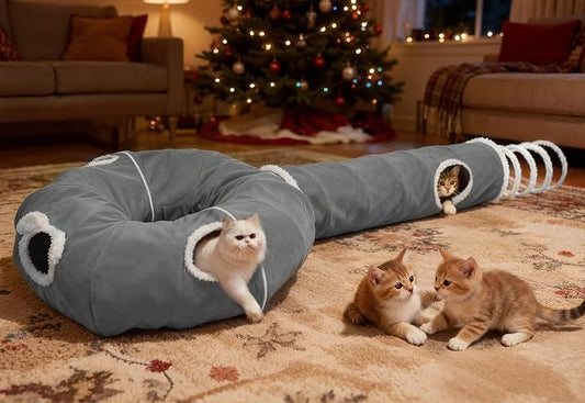 Ownpets 2-in-1 Cat Tunnel, Large Lollipop Shape Cat Tunnel Toy - Image 2