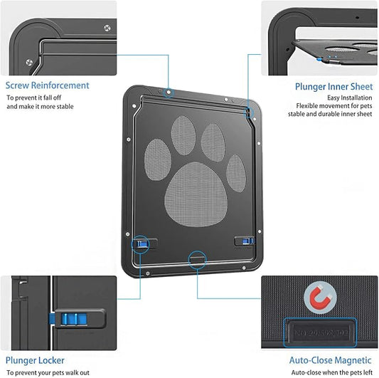 Ownpets Pet Screen Door, Inside Door 8x10x0.4 inch, Lockable Magnetic Flap - Image 2