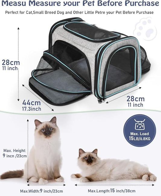 Siivton Cat Carrier, 4 Sided Expandable Pet Carrier - Image 2