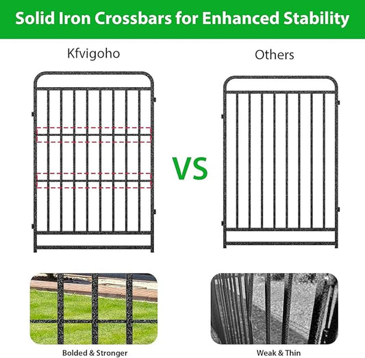 Dog Fence Outdoor 32 Piece Panels 32" Height, Square Steel Pipe - Image 2