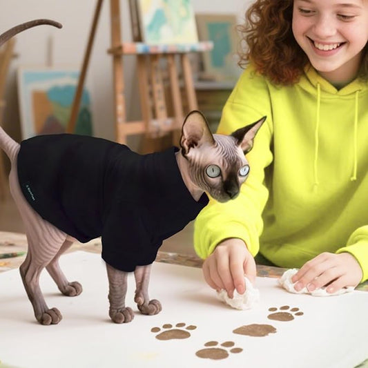 Fleece Sphynx Cat Clothes Soft Hairless Cat Clothes Pullover Cat Sweater - Image 2