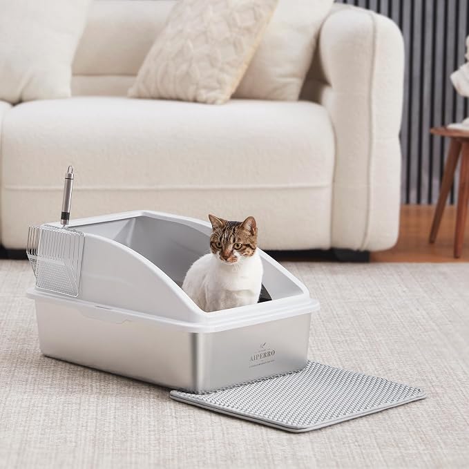 Stainless Steel Litter Box | XL Enclosed Cat Litter Boxes - Image 7