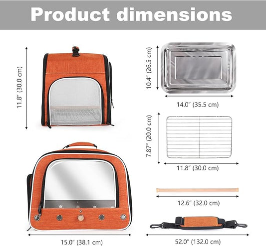 halinfer Large Bird Carrier Cage, Portable Bird Carrying Bag - Image 2