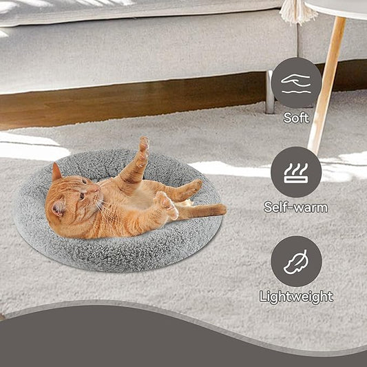 Enjoying Small Cat Bed Mat, 11.81" Round, Self Warming Cat Mat - Image 2