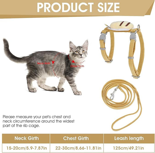 TIESOME Cat Harness and Leash Set, Adjustable Gradient Kitten Harness Escape - Image 2