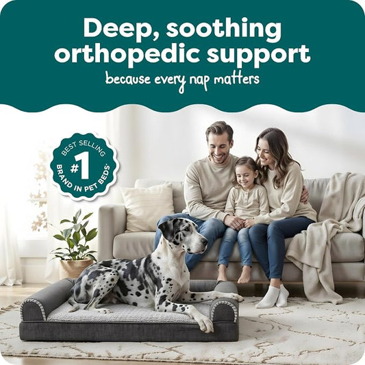 FurHaven Orthopedic Dog Bed For Large Dogs, Sofa Contour Mattress - Image 2