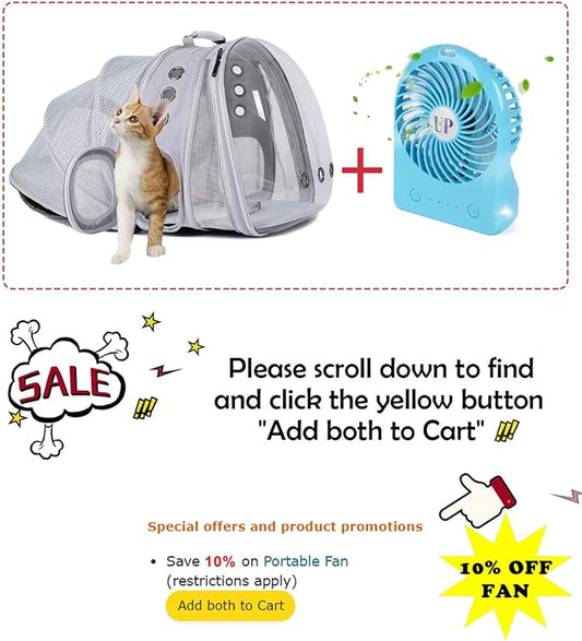 Dual Expandable Cat Backpack Carrier, Fit up to 20 lbs, Expandable Pet Carrier - Image 2