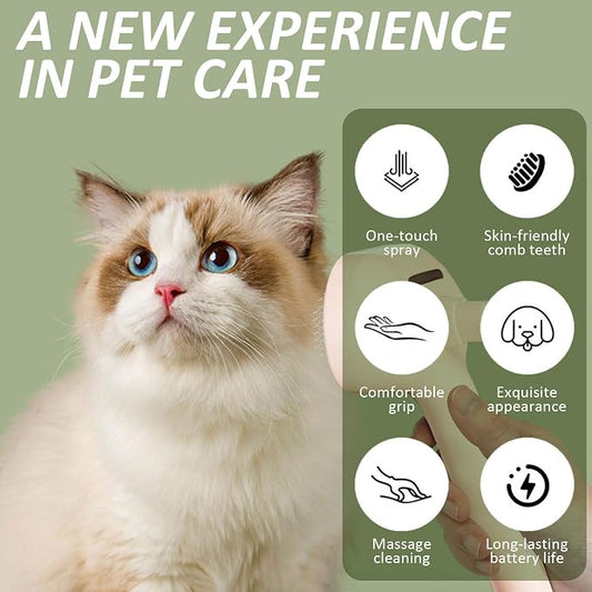 3 In 1 Self Cleaning Steamy Pet Brush, Pets Spray Hair Removal Comb - Image 2