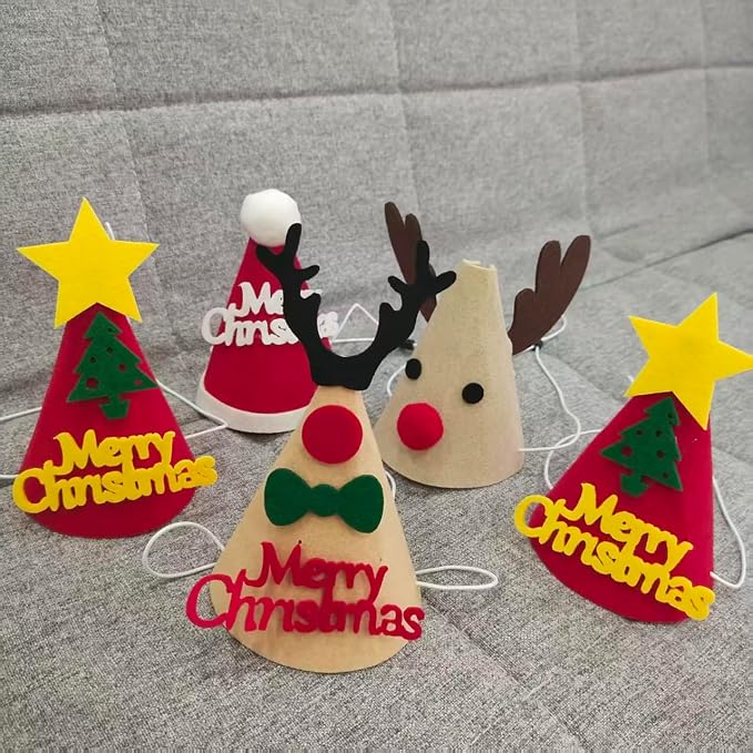 5 Pcs Christmas Dog Hats Cute Cats Party Hats Pet Set Dogs Santa Hats Puppies - Image 6