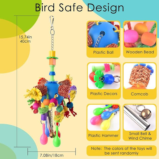 KATUMO Parrot Toys, Parakeet Foraging Shredder Hanging Toys Bird Ball Treats - Image 2