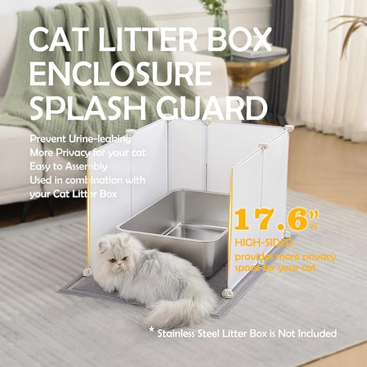 MEEXPAWS Cat Litter Box Enclosure Splash Guard Extra Large 28L × 21.5W x 18H - Image 2