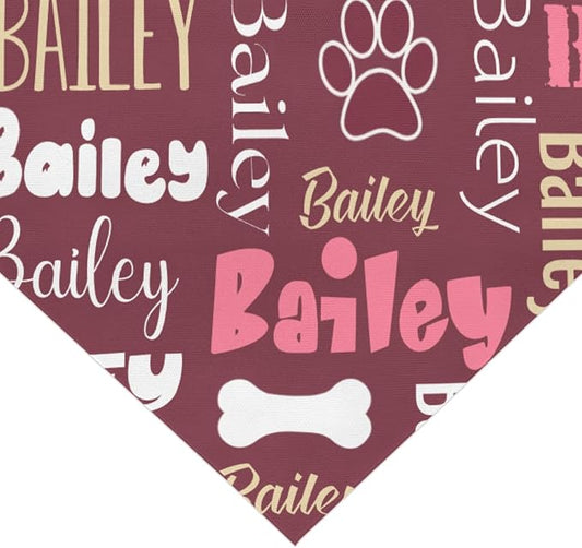 Personalized Dog Bandanas Custom Neckwear Name Button Anti-loosening Dog Scarf - Image 2