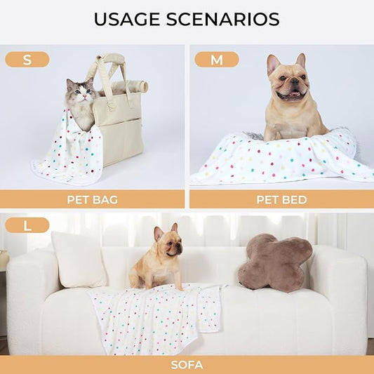 1 Pack 3 Blankets Super Soft Cute Dot Pattern Pet Blanket Flannel Throw - Image 2