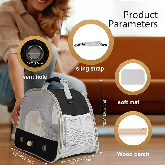 Bird Carrier, Portable Small Bird Parrot Parakeet Carrier - Image 2