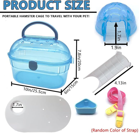 Portable Hamster Cage Syrian Hamster Carry Travel Cage - Image 2