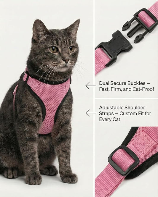 Luxelle 2 Pack Escape-Proof Cat Harness and Leash Set - Image 2