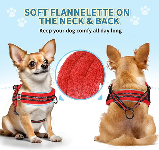 SlowTon No Pull Small Dog Harness and Leash Set, Puppy Soft Vest Harness Neck & - Image 2