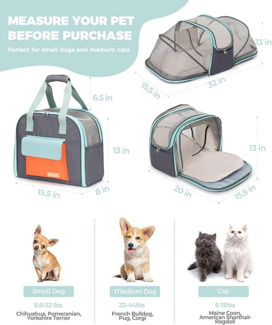 Expandable Cat & Small Dog Carrier Backpack, Soft-Sided Airline-Approved Pet - Image 2
