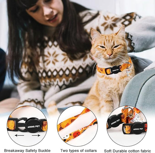 ARING PET 2 Pack Fall Cat Collars-Cute Breakaway Cat Collar - Image 2