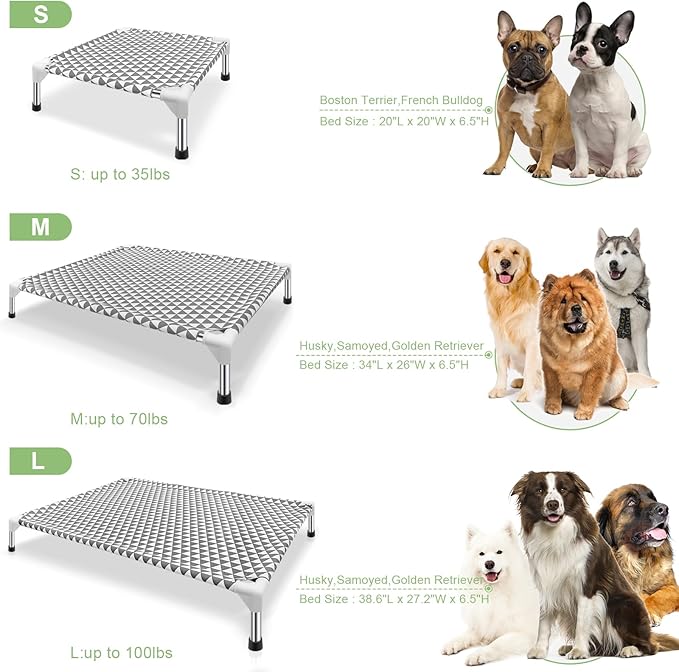 Elevated Outdoor Dog Bed, Large Size, Cotton Material, Non-Slip Feet, Fits up - Image 9