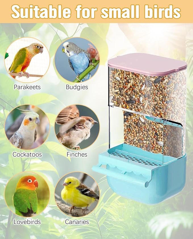 BNOSDM No Mess Bird Cage Feeders Automatic Bird Feeder Parrot Cage Accessories - Image 9
