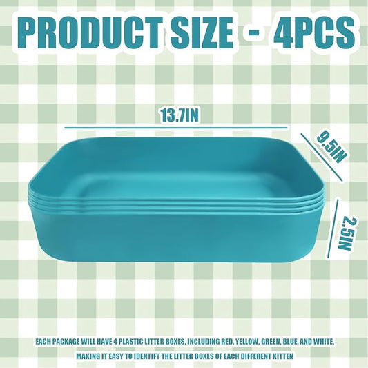 Small Litter Box, Plastic Kitten Litter Box, 13.9 x 9.8 x 3 Inch Open Litter Box - Image 2