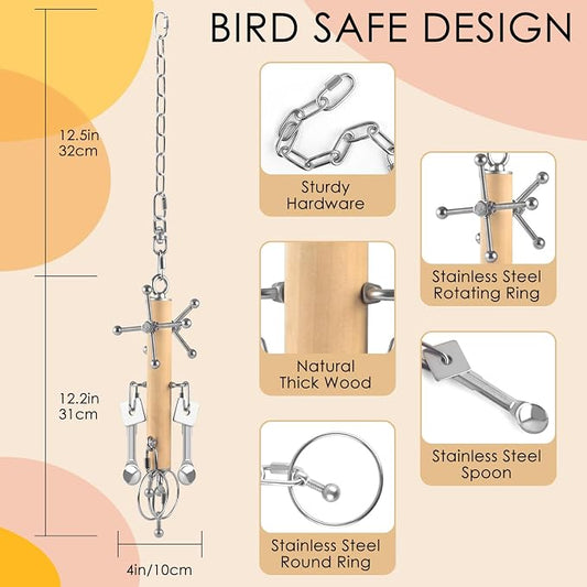 KATUMO Bird Toys, Parrot Pull Spoons, Spinning Toys - Image 2