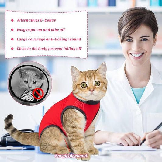 Coppthinktu Cat Recovery Suit for Abdominal Wounds or Skin Diseases, Cat Onesie - Image 2