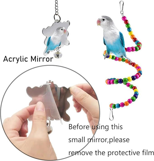 Bird Parakeet Cockatiel Toys, ESRISE Parrots Cage Hammock Swing Climbing - Image 2