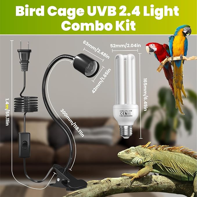 GlowUp Bird Cage Lighting Combo Kit, Clip Lamp - Image 6