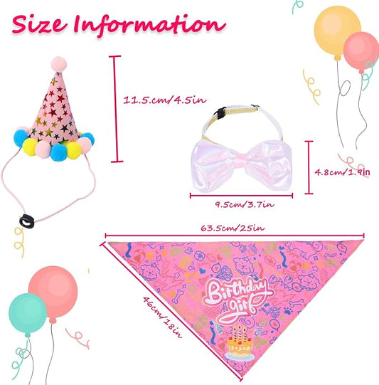 Happy Girl Dog Puppy Doggy Pet Birthday Burthday Party Supplies Hat Bandana - Image 2