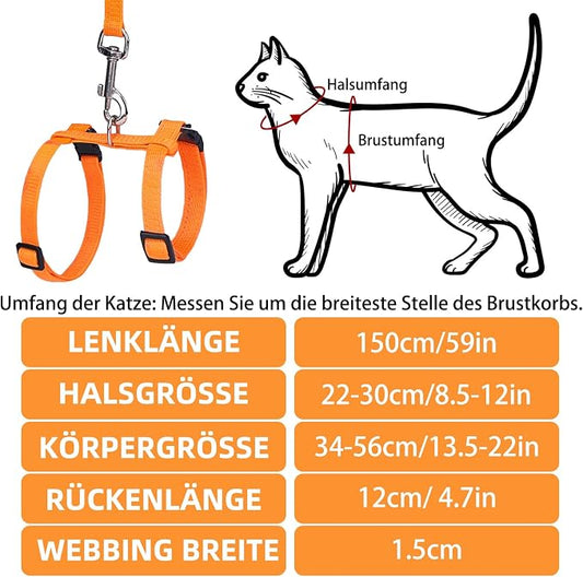 PUPTECK Adjustable Cat Harness and Leash Set Escape Proof Kitten Strap Collar - Image 2