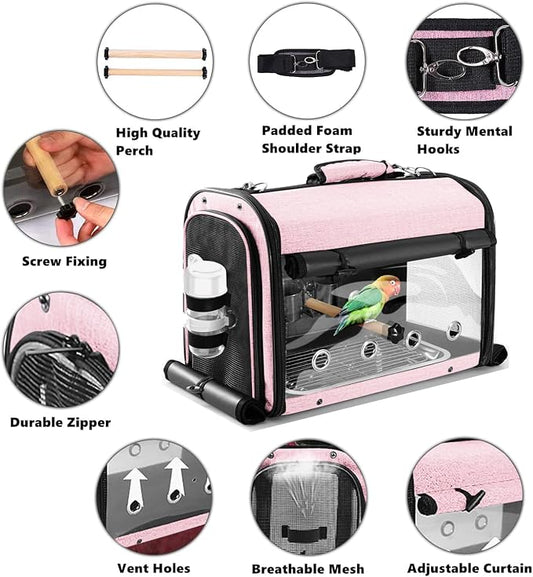 SUERTREE Bird Carrier Bag Bird Travel Cage - Image 2