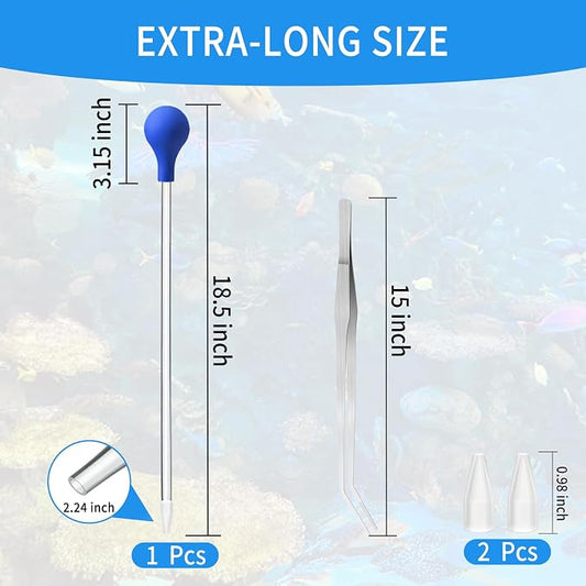 1 Pc 18.5 in Long Pipette with 1 Pc Stainless Steel Feeding Long Tweezers - Image 2