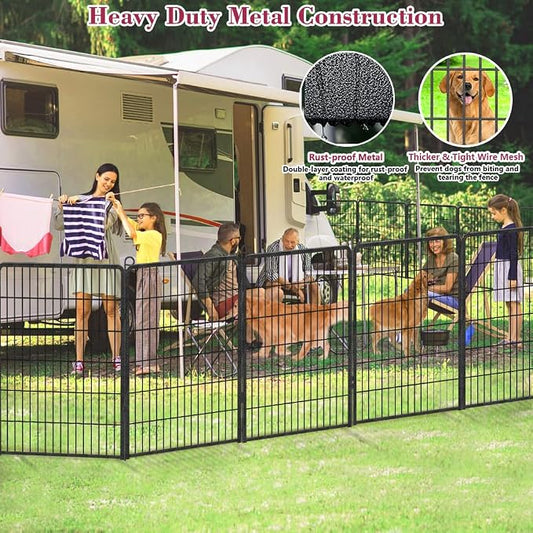 Dog Playpen 40 inch Dog Fence for Outdoor Indoor Use Heavy Duty Metal Dog Pen - Image 2