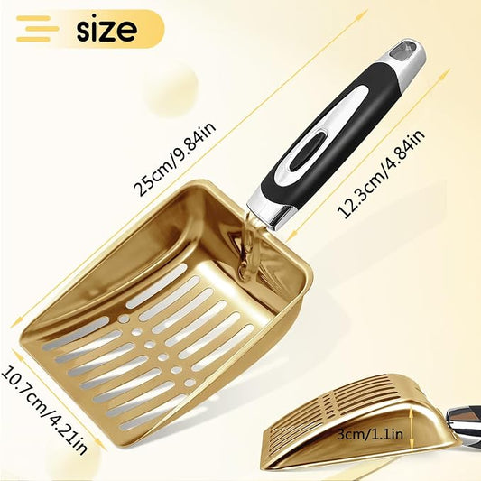 Stainless Steel Cat Litter Scoop, Metal Cat Litter Scoop, Kitty Metal Scooper - Image 2