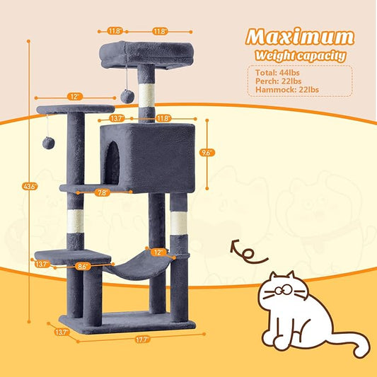 Cat Tree Tower 44 Inch, Small Cat Tower - Image 2