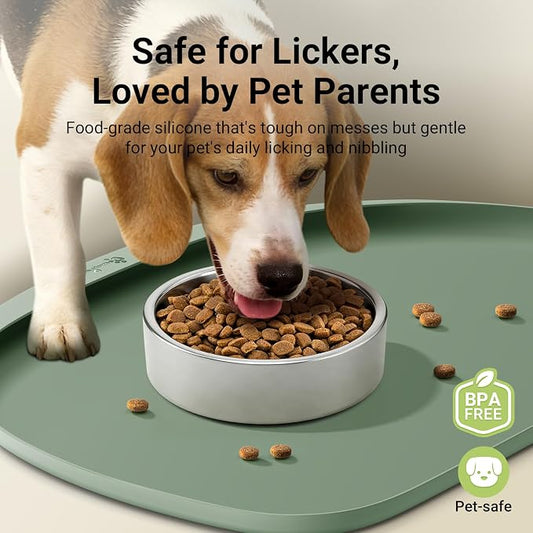 DownyPaws Dog Food Mats for Floors Waterproof, BPA Free Silicone Dog Bowl Mat - Image 2