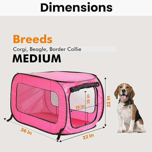 Beatrice Home Fashions Portable, Collapsible, Pop Up Kennel Travel Cat and Dog - Image 2