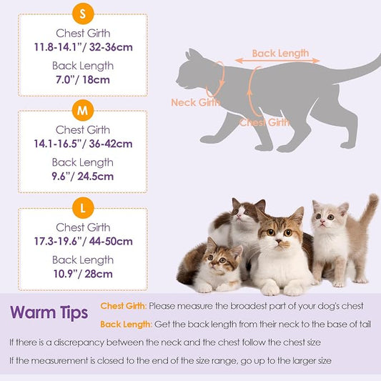 SUNFURA Cat Recovery Suit, Kitten Surgical Full Bodysuit - Image 2