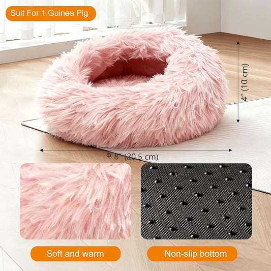 Guinea Pigs Bed Small Animal Bedding Donut-Shaped Burrowing Pet Bed Soft and - Image 2