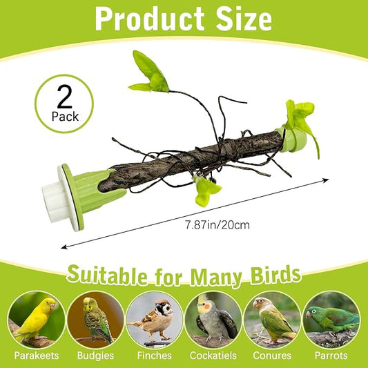 PINVNBY 2 PCS Bird Perches Simulation Branch Parrot Cage Perch Stand - Image 2