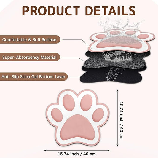 Dog Food Mat for Bowls, Absorbent Quick Dry Dog Cat Mats for Food and Water - Image 2